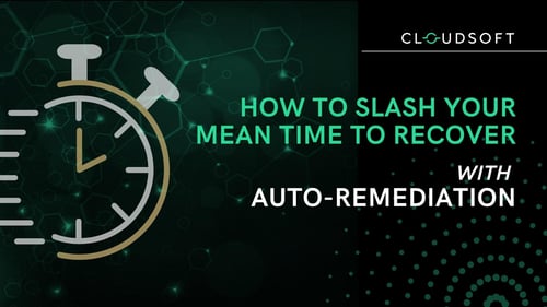 How to slash MTTR with auto-remediation - black background with stopwatch