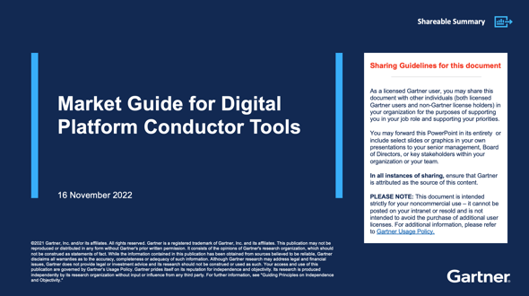 Click to download Gartner Market Guide for Digital Platform Conductor Tools