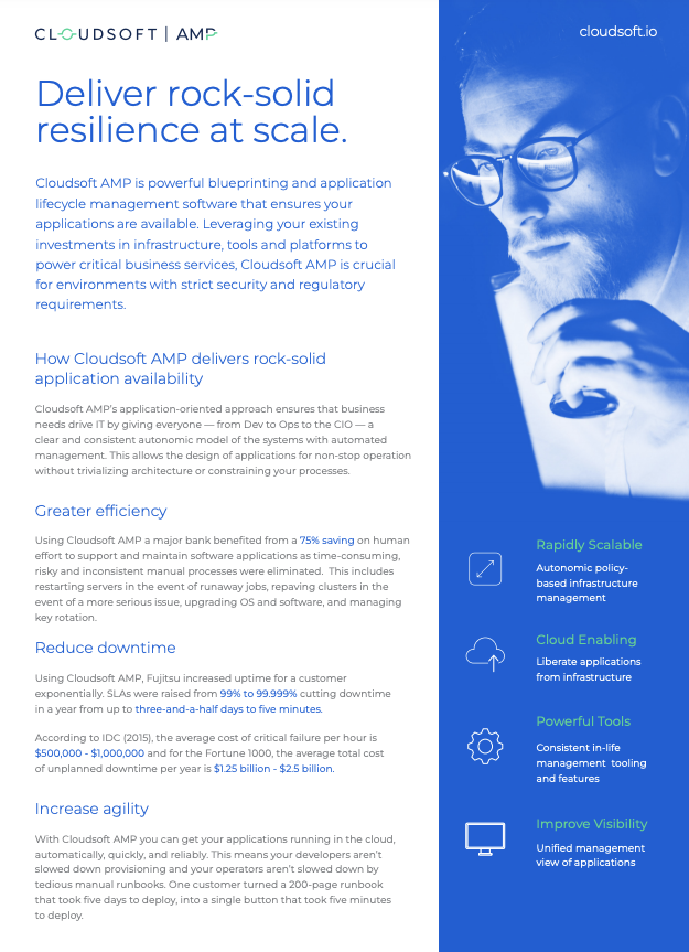 Cloudsoft AMP one-pager Cloudsoft AMP one-pager